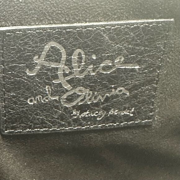 Alice + Olivia Lizard Embossed Leather Flat Clutch with Strap - Picture 4 of 7